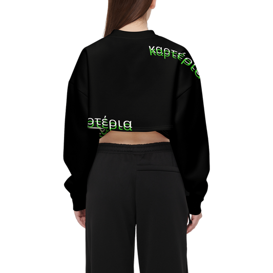 Women’s Cropped Crewneck Sweatshirt-Techno Scuba Knit